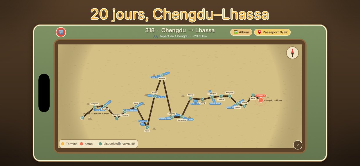 20 jours, Chengdu–Lhassa