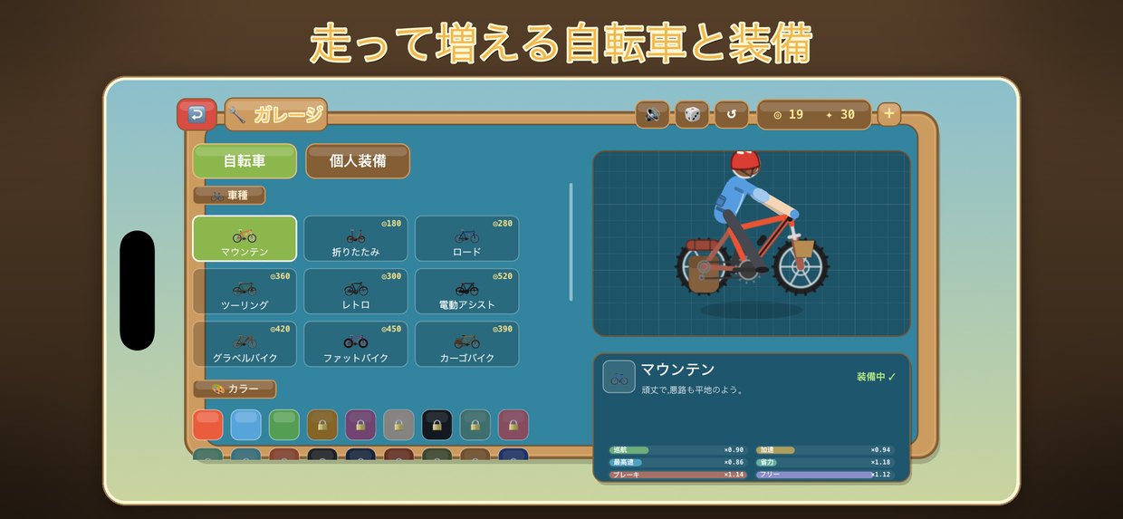 走って増える自転車と装備